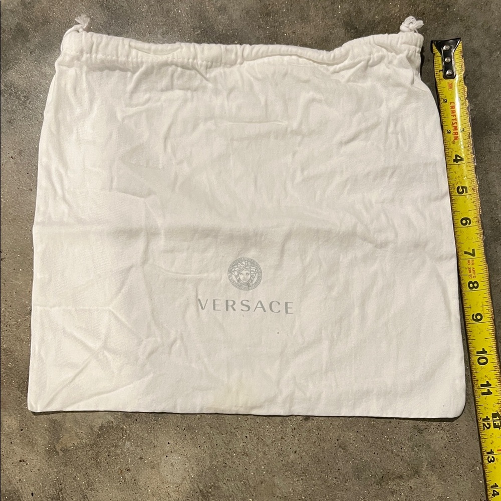 Authentic Versace White Drawstring Logo Dust Bag